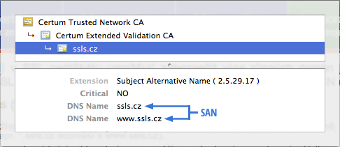 Multidoménový UCC SSL certifikát s podporou Subject Alternative Names (SAN), UC Exchange certifikát