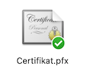 PFX, P12 soubor s certifikátem pro bez-heslové přihlášení (client authentication certifikát)